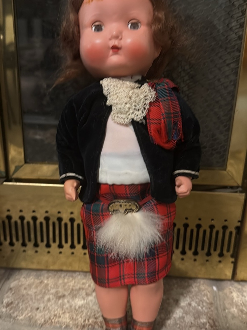 Classic Tartan Doll - Red Tartan with Black Jacket